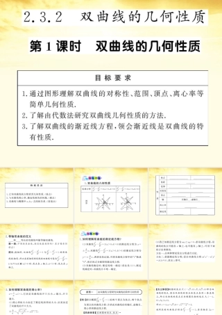 数学 2.3.2.1 双曲线的几何性质课件 苏教版选修1-1  课件