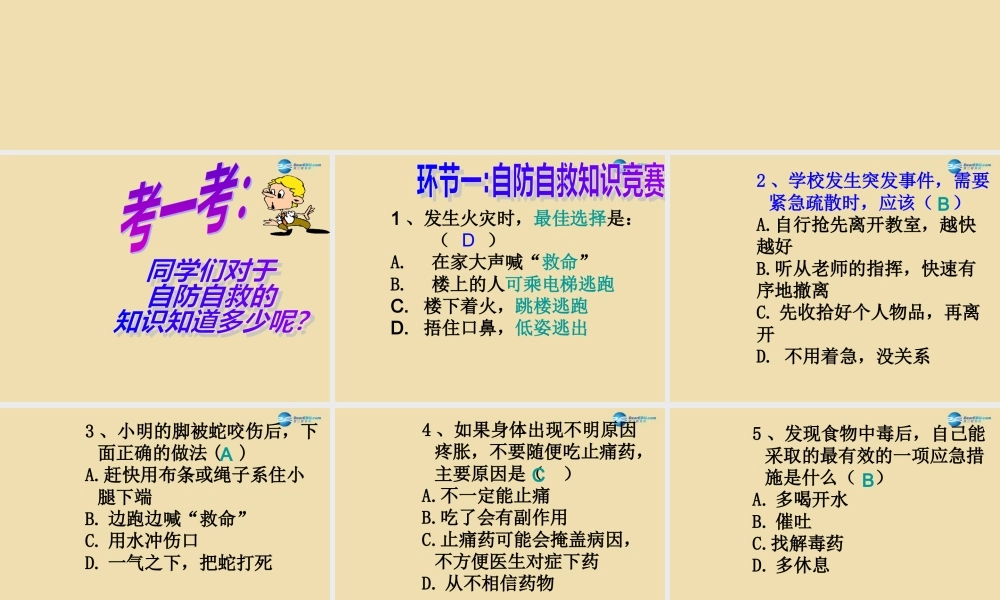 中学安全教育主题班会 关注安全，关爱生命课件