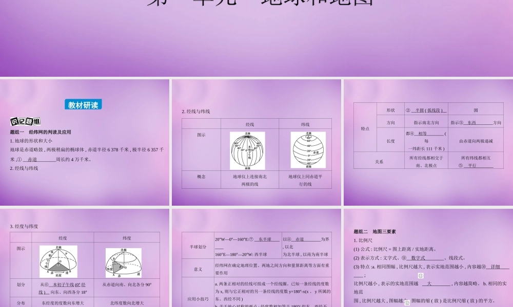 中学七年级地理上册(第一章 地球和地图)课件3 新人教版 课件