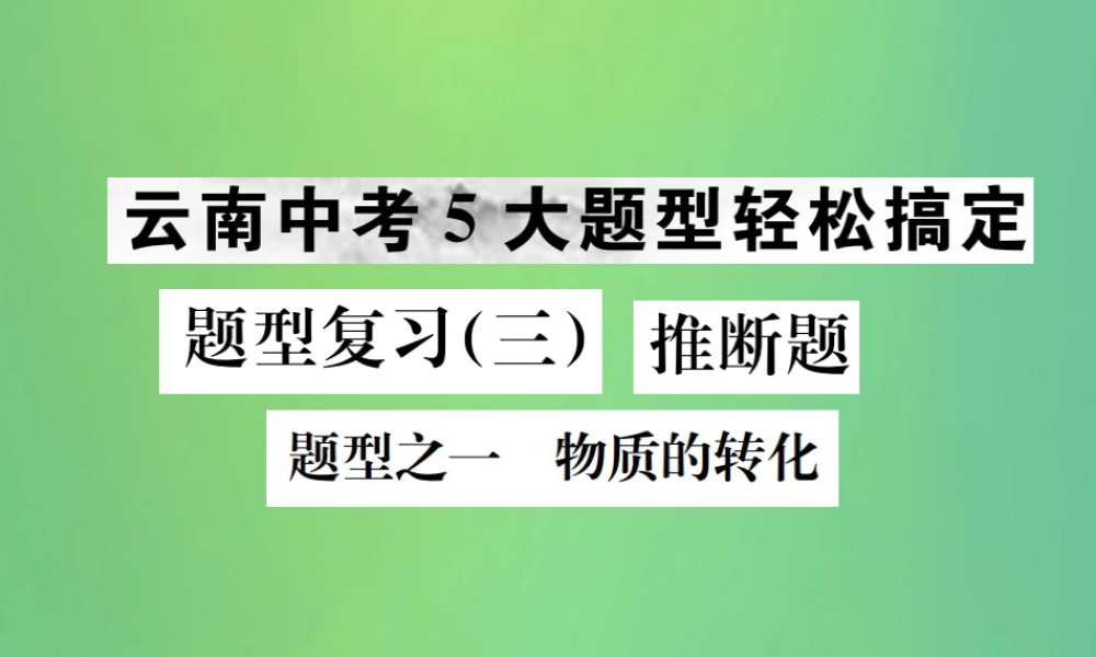 中考化学总复习 题型复习(三)推断题课件