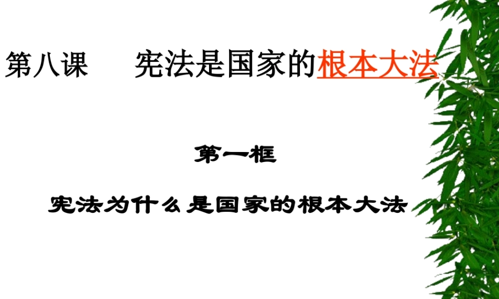 八年级政治 宪法为什么是国家的根本大法课件