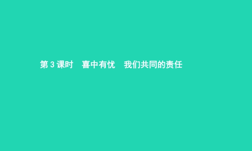 九年级政治全册 第三单元 法治时代 第8课 依法治国 第3框 喜中有忧 我们共同的责任课件 人民版 课件