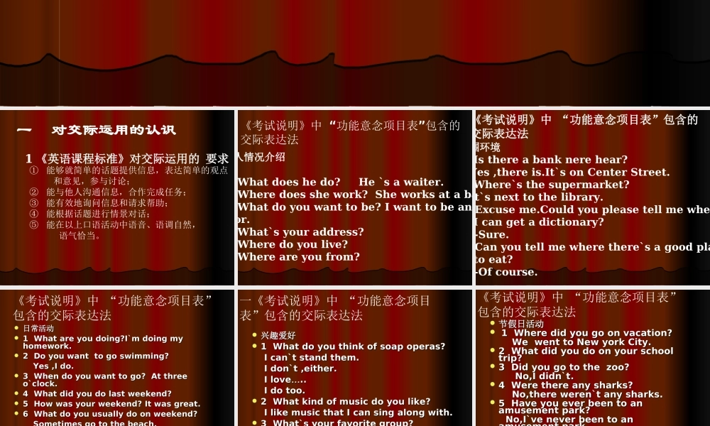 初中英语中考复习的几点认识课件交际运用篇 课件