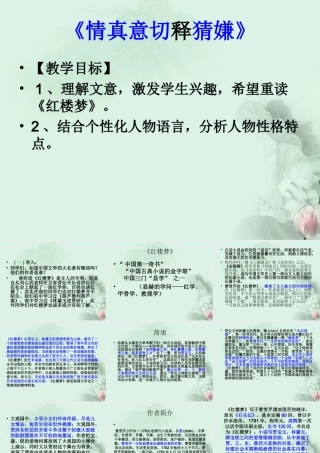 云南省德宏州梁河县一中高一语文(红楼梦)课件 人教版 课件