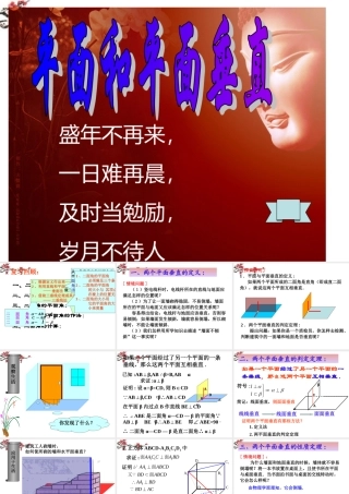 广东惠州市高一数学(平面和平面垂直的判定和性质)课件