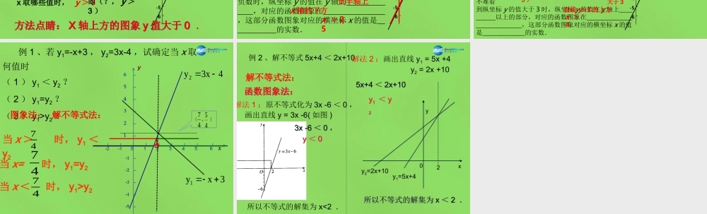 八年级数学下册(2.5 一元一次不等式与一次函数)课件2 (新版)北师大版 课件