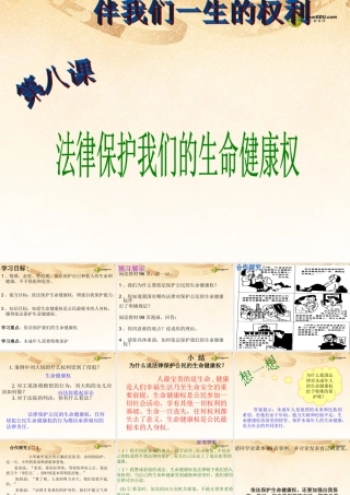 八年级政治上册 8.1 法律保护我们的生命健康权课件 新人教版 课件