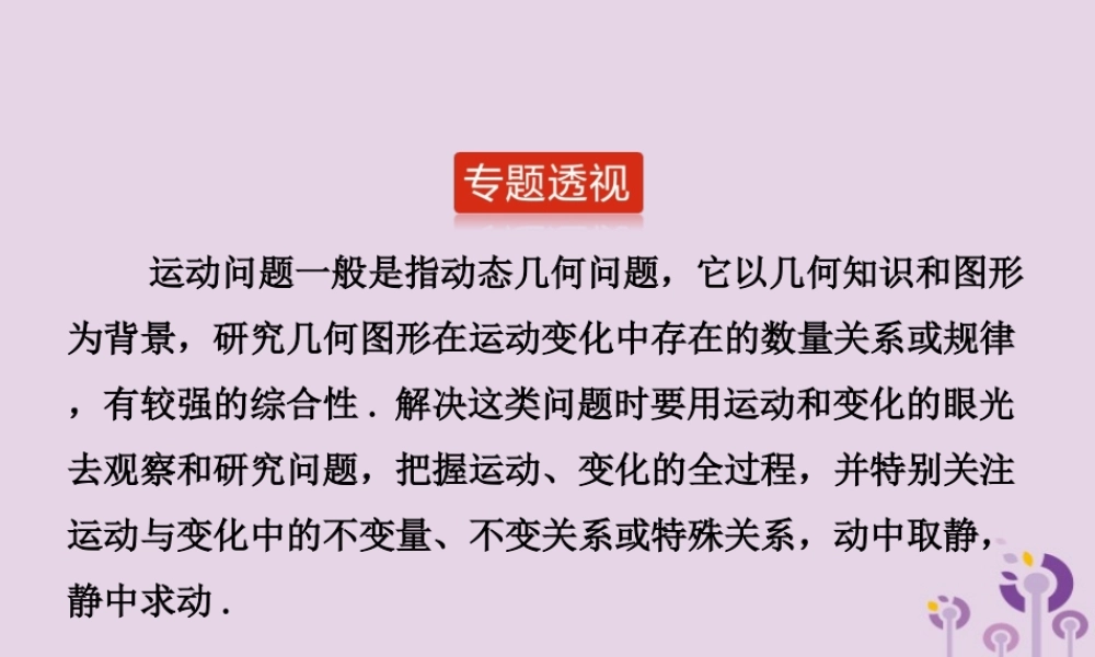 中考数学二轮复习 专题6 运动型问题课件