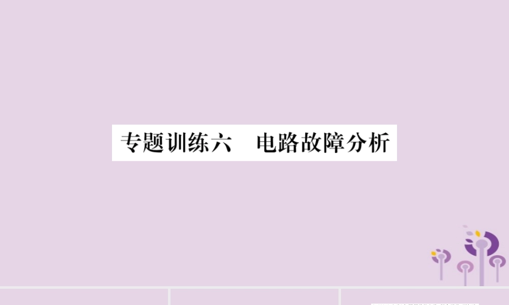 九年级物理全册 第十六章 电压 电阻 专题训练六 电路故障分析课件 (新版)新人教版 课件