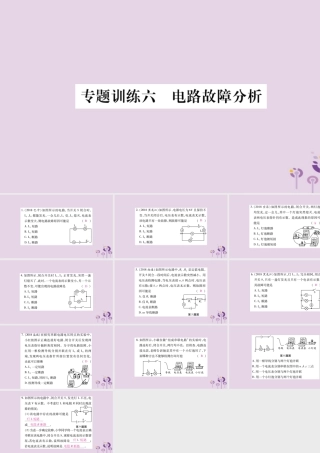 九年级物理全册 第十六章 电压 电阻 专题训练六 电路故障分析课件 (新版)新人教版 课件