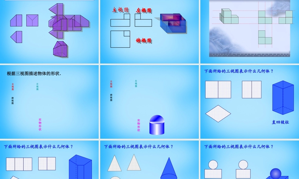 九年级数学下册 292(三视图)三视图描述几何体课件2 新人教版 课件