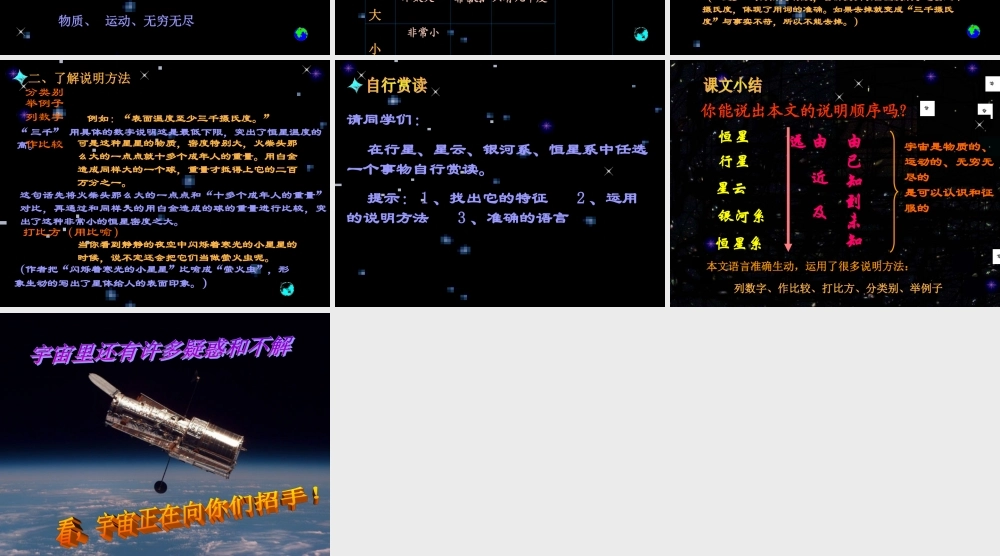 八年级语文宇宙里有些什么课件 浙教版 课件
