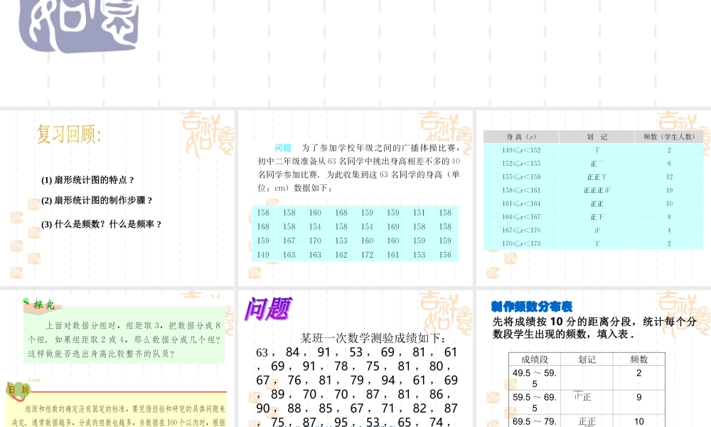 八年级数学用直方图描述数据课件2 新课标 人教版 课件