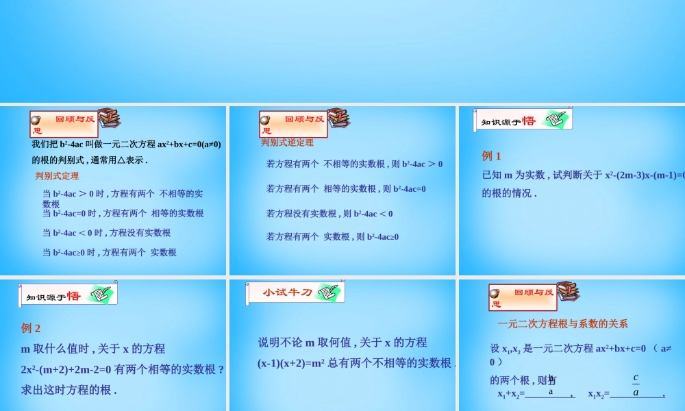 九年级数学上册 25 一元二次方程的根与系数的关系课件 (新版)北师大版 课件