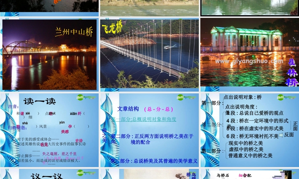 八年级语文上册 (桥之美)教学课件 人教新课标版 课件