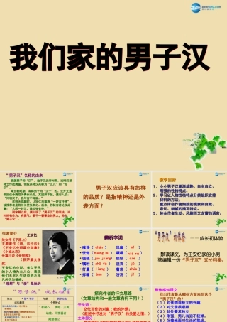 中学七年级语文下册 9 我们家的男子汉课件 苏教版 课件