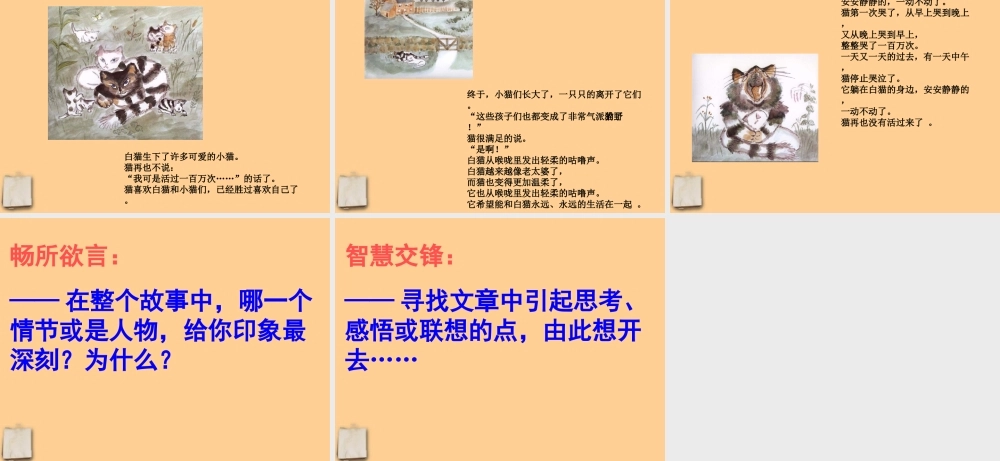 初中语文 活了一百万次的猫课件