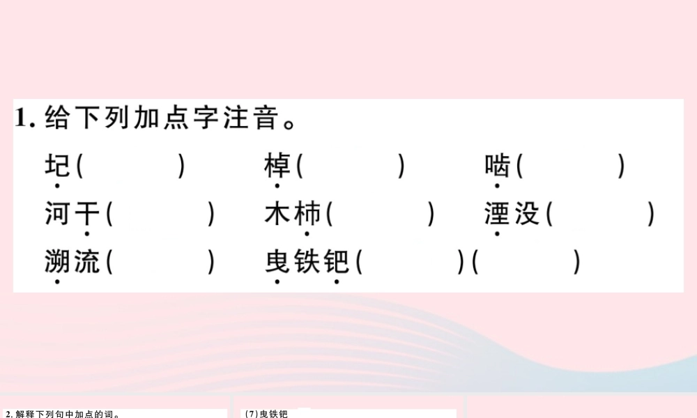 文下册 第六单元 24 河中石兽习题课件 新人教版 课件