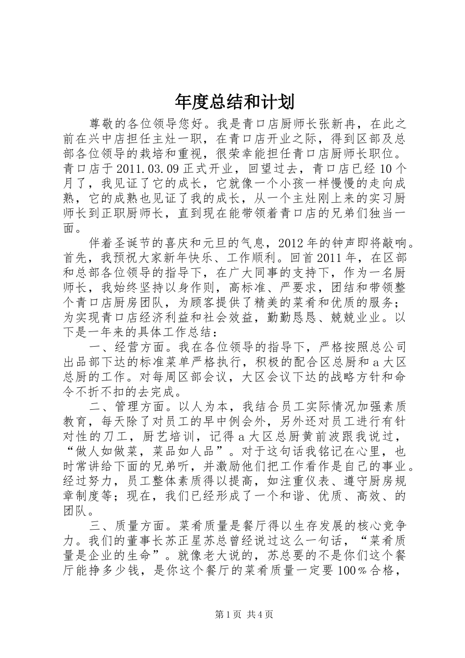 年度总结和计划_第1页