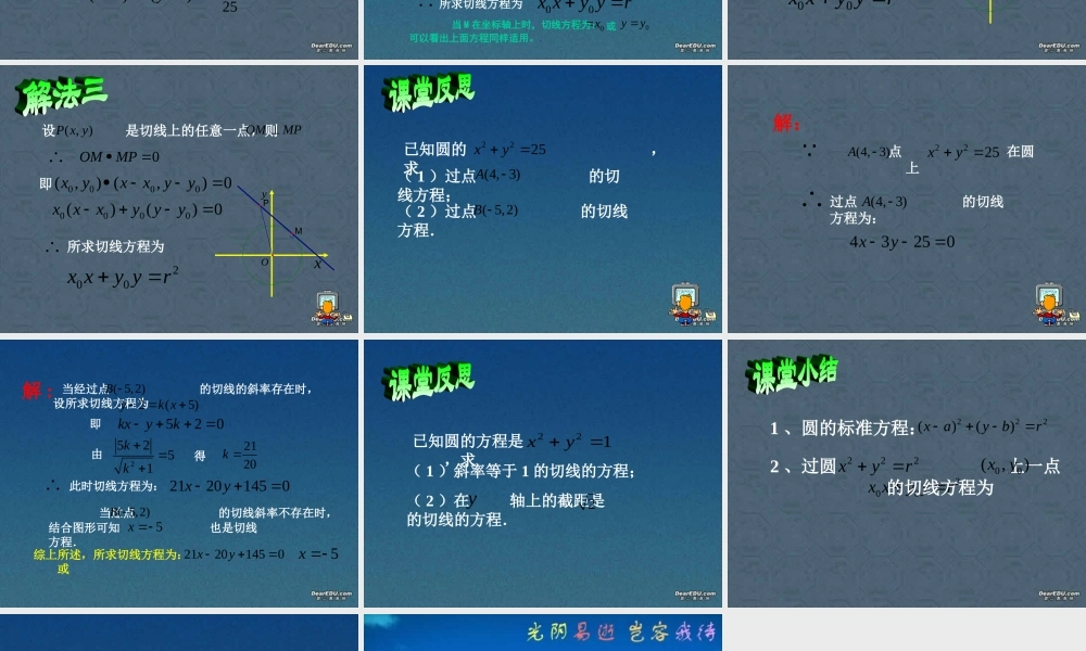 圆的方程 高二数学圆的方程课件(含ppt,视频文件,几何画板)人教版 高二数学圆的方程课件(含ppt,视频文件,几何画板)人教版