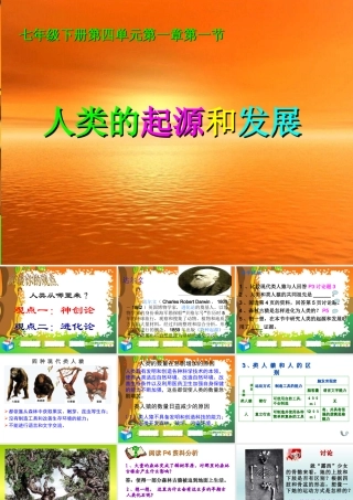 七年级生物下册：第四单元第一章第一节人类的起源和发展3课件 人教版 课件