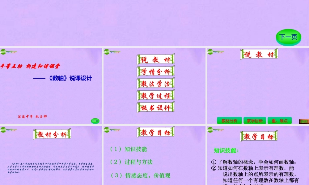 八年级数学上册 国家级课件数轴课件 人教新课标版 课件