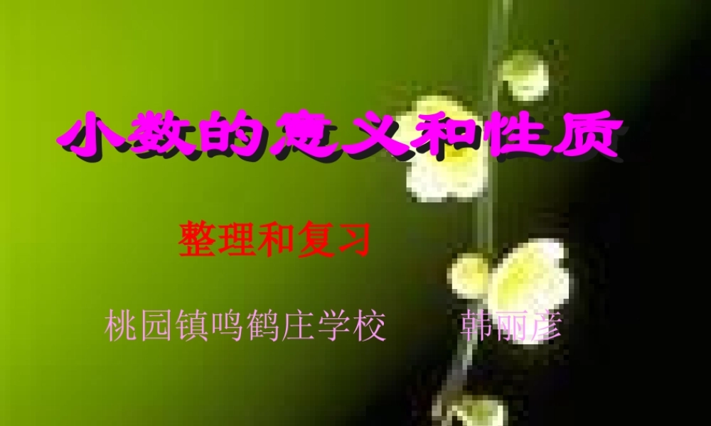 小学数学2011版本小学四年级小数的意义和性质整理与复习