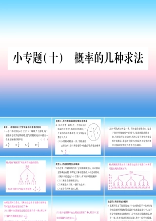 九年级数学下册 小专题(十)概率的几种求法作业课件 (新版)湘教版 课件