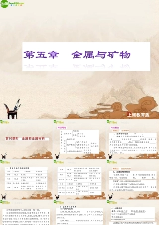 中考化学复习方案 第5章金属与矿物配套课件 上教版 课件