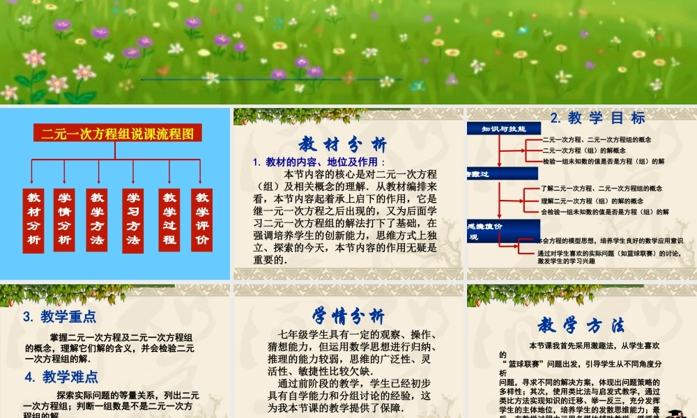 二元一次方程说课课件