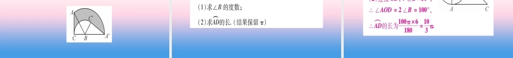 九年级数学下册 第3章 圆 39(弧长及扇形的面积)课堂导练课件(含中考真题)(新版)北师大版 课件