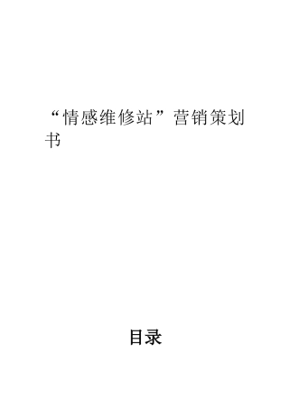 “情感维修站”营销策划书