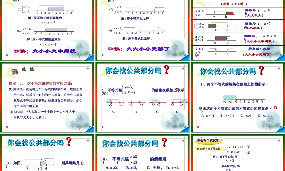 一元一次不等式组的解法-(5)