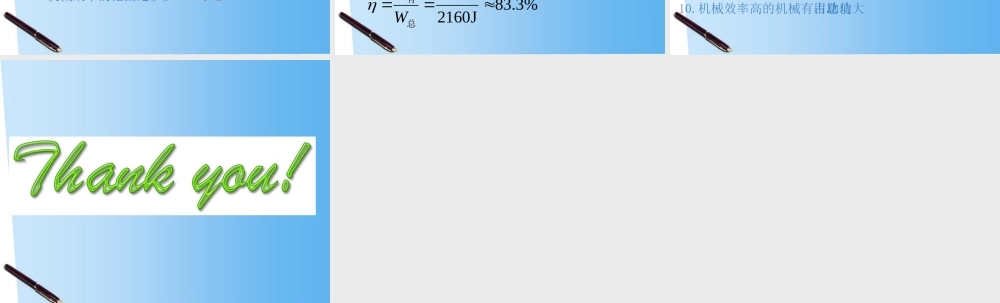 八年级物理上册 第九章第五节，提高机械效率的课件 沪科版 课件