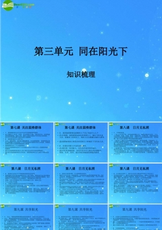 九年级政治 第三单元(同在阳光下)知识梳理 课件 教科版 课件