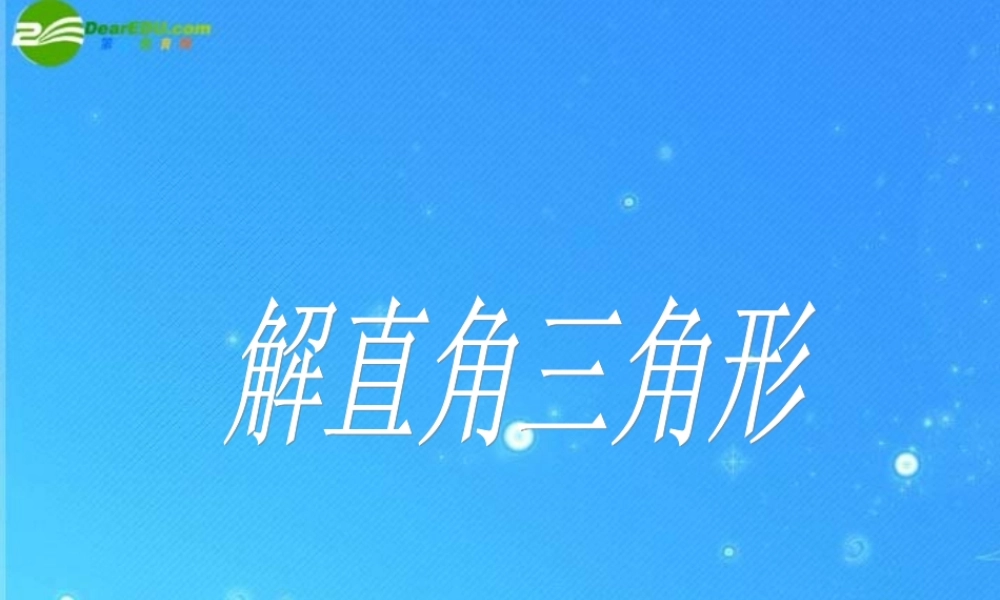 九年级数学上册 214解直角三角形 课件 北京课改版 课件