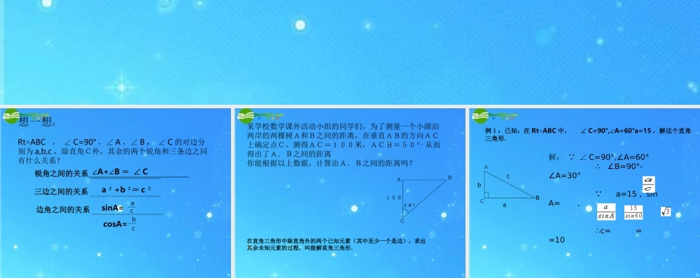九年级数学上册 214解直角三角形 课件 北京课改版 课件
