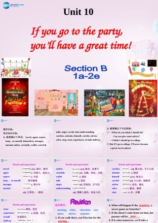 八年级英语上册 Unit 10 If you go to the party you ll have a great time Section B(1a-2e)课件 (新版)人教新目标版 课件