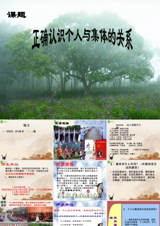 八年级政治下册 正确认识个人与集体的关系课件 鲁教版 课件
