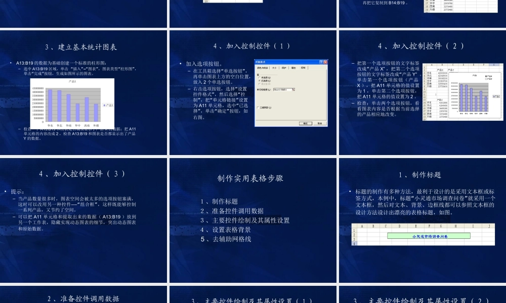 信息化办公项目9制作动态统计图与电子数据实用表