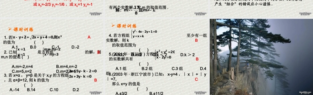 方程组中考数学复习课件 华东师大版 课件