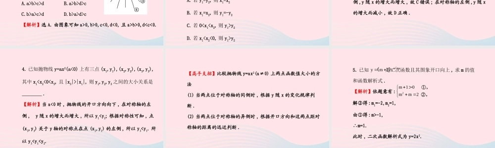 九年级数学下册 第26章二次函数 261二次函数及其图象 2二次函数yax2的图象习题课件 新人教版 课件
