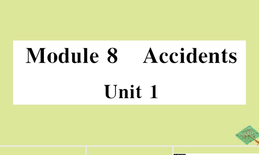 八年级英语上册 Module 8 Accidents Unit 1 While the car were changing to red， a car suddenly appeared(小册子)作业课件 (新版)外研版 课件