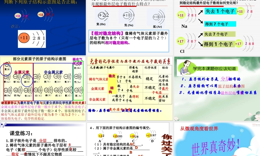 原子的结构第一课时