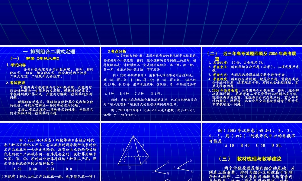排列组合二项式定理、概率专题 人教版0 课件