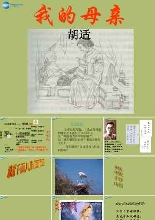 八年级语文下册 2(我的母亲)课件 新人教版 课件