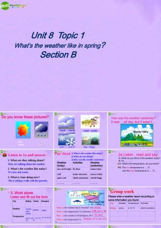 七年级英语下册 Unit8 Topic1(What s the weather like in spring)课件3 仁爱版 课件