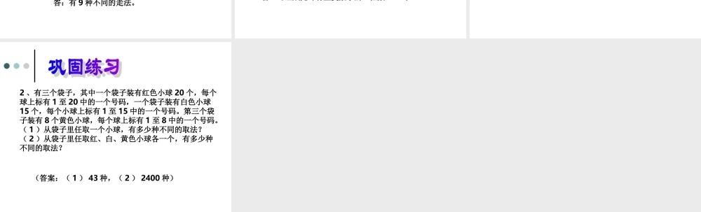 分类计数原理 高二数学加法与乘法原理二项式定理课件集合二 人教版 高二数学加法与乘法原理二项式定理课件集合二 人教版