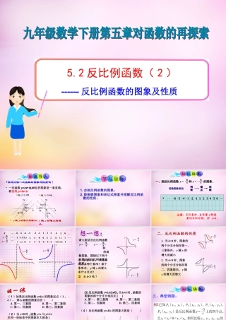 九年级数学下册 52 反比例函数(第2课时)课件 (新版)青岛版 课件