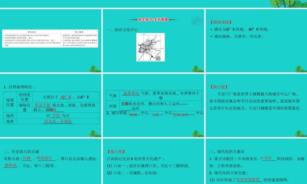 八年级地理下册 第六章 第四节祖国的首都 北京习题课件(新版)新人教版 课件